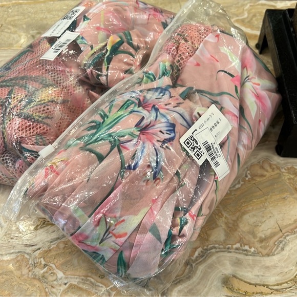 NWT Floral Pink Ruffle Swimsuit and Cover-Up Set, SMALL and MEDIUM available. - Picture 7 of 7